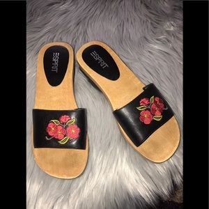 NWOT ESPRIT Floral Leather Sandals 6